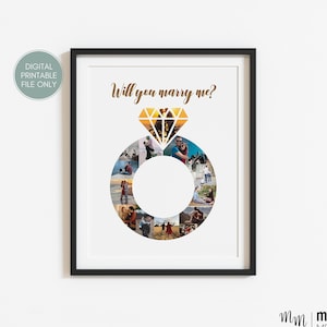 Custom Wedding Proposal Collage, Personalized Engagement Picture Collage, Wedding Proposal Décor Ideas