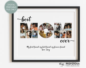Best Mom Ever Photo Gifts, Custom Mom Gift Ideas, Personalized Photo Mother Gift from Daughter, Photo Collage Personalized Gifts for Mom