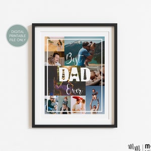 Best Dad Ever Collage, Photo Gift for Dad, New Dad Gift, Step Dad Gift, Father in Law Gift, Photo Frame Collage, Custom Photo Gift for Dad