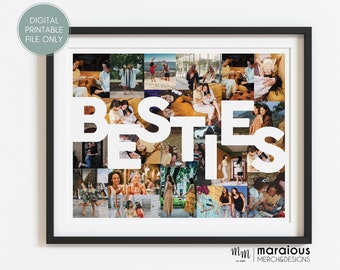 Bestie Personalized Digital Collage, Besties for Life Custom Photo Collage, Personalized BFF Gift, Gift for Best friend, Friend Gift Ideas