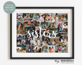 Sisters Photo Collage Gift For Her, Personalized Photo Collage Gifts For Sister, Unique Gifts For Sisters, Collage Gifts for Best Friend