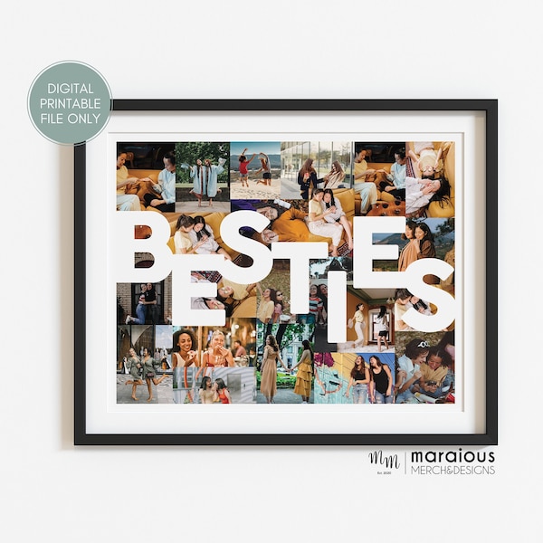 Bestie Personalized Digital Collage, Besties for Life Custom Photo Collage, Personalized BFF Gift, Gift for Best friend, Friend Gift Ideas
