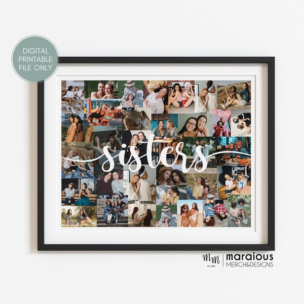 Sisters Photo Collage Gift For Her, Personalized Photo Collage Gifts For Sister, Unique Gifts For Sisters, Collage Gifts for Best Friend