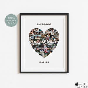 Best Friend Custom Photo Collage, Best Friend Gifts, Long Distance Friendship, Gift for Best Friend, BFF Gifts, Best Friend Picture Frame