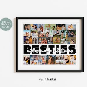 Besties Personalized Digital Collage Gift for Best friend, Besties for Life Custom Photo Collage, Personalized BFF Gift,  Friend Gift Ideas