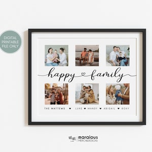 Happy Family Photo Collage Gift, Family Picture Personalized, Custom Family Keepsake Picture Collage, Custom Picture Unique Family Gift