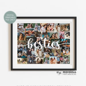 Bestie Gifts Personalized Photo Collage, Best Friend Picture Digital Collage, Bestie Collage Personalized Gift for Her, Best Friend Gifts