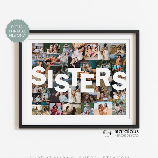 Custom Sister Photo Collage Gift for Her, Personalize Photo Sister Gift from Sister, Gift for Sister from Brother, Sister Gift Wedding