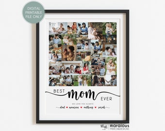 Personalized Photo Best Mom Ever Photo Gifts, Custom Photo Collage Gift for Mom, Mother Gift from Daughter, Mom Photo Collage Gift for Mommy