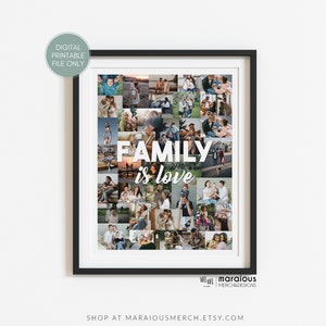 Custom Family Picture Gift, Personalized Family Photo Collage, Family Photo Prints, Family Photo Collage, Gifts for Her, Gifts for Him