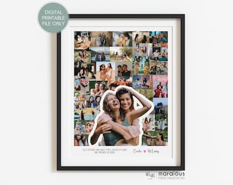 Best Friend Gift Custom Photo Collage, Personalize Photo Gifts for Friend, BFF Picture Collage, Bestie Collage Gift for Best Friend