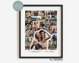 Best Friend Gift Custom Photo Collage, Personalize Photo Gifts for Friend, BFF Picture Collage, Bestie Collage Gift for Best Friend