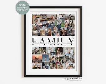 Personalized Family Photo Collage, Family Photo Prints, Family Photo Collage, Custom Family Picture Gift, Gifts for Her, Gifts for Him