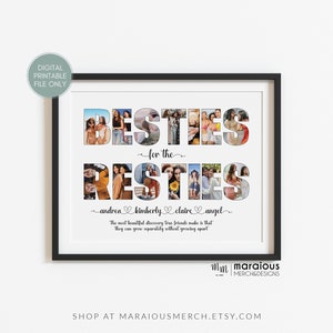 Bestie Personalized Digital Collage, Gift for Best Friend, Photo BFF gift, Bestie Custom Photo Collage, Best Friend Gift, Friendship Gift