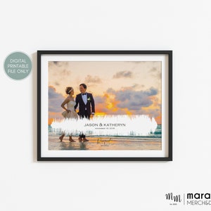 Custom Song Soundwave Art, First Dance Soundwave Wall Art, regalo per il primo anniversario per la moglie, idee regalo per l'anniversario della carta