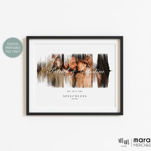 Custom Sound Wave Art, First Dance Soundwave Wall Art, Photo Sound Wave Song Print, regalo personalizzato per il primo anniversario per il marito