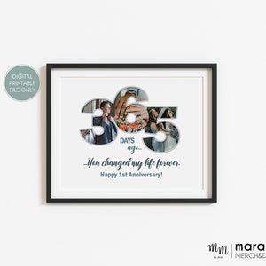 1st Year Anniversary, Custom Photo Collage, 1 Year Wedding Gift for Husband, Gift for Boyfriend