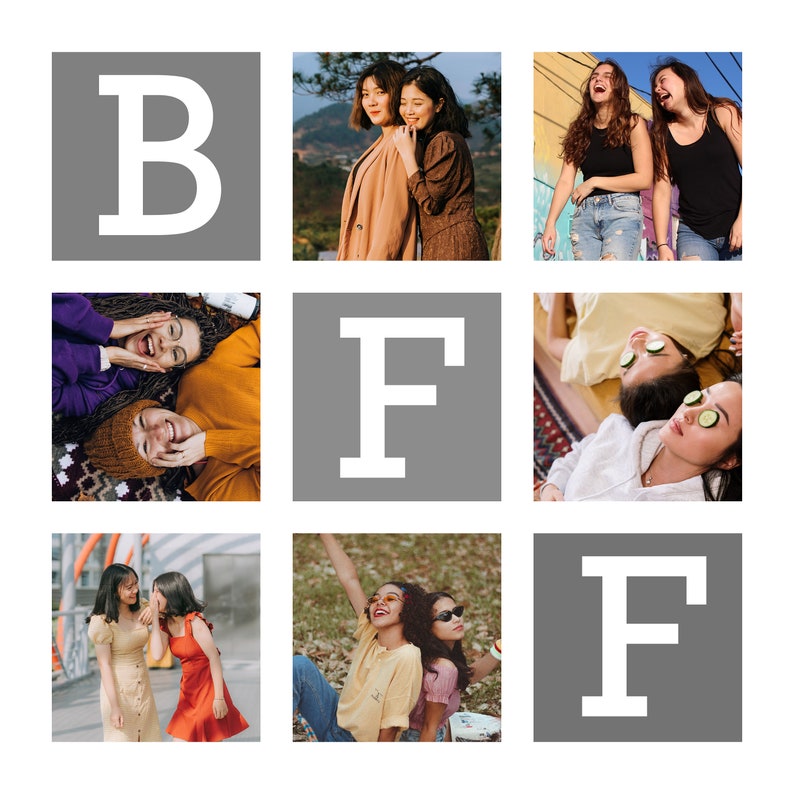 BFF Picture Collage Personalized Best Friend Picture Etsy