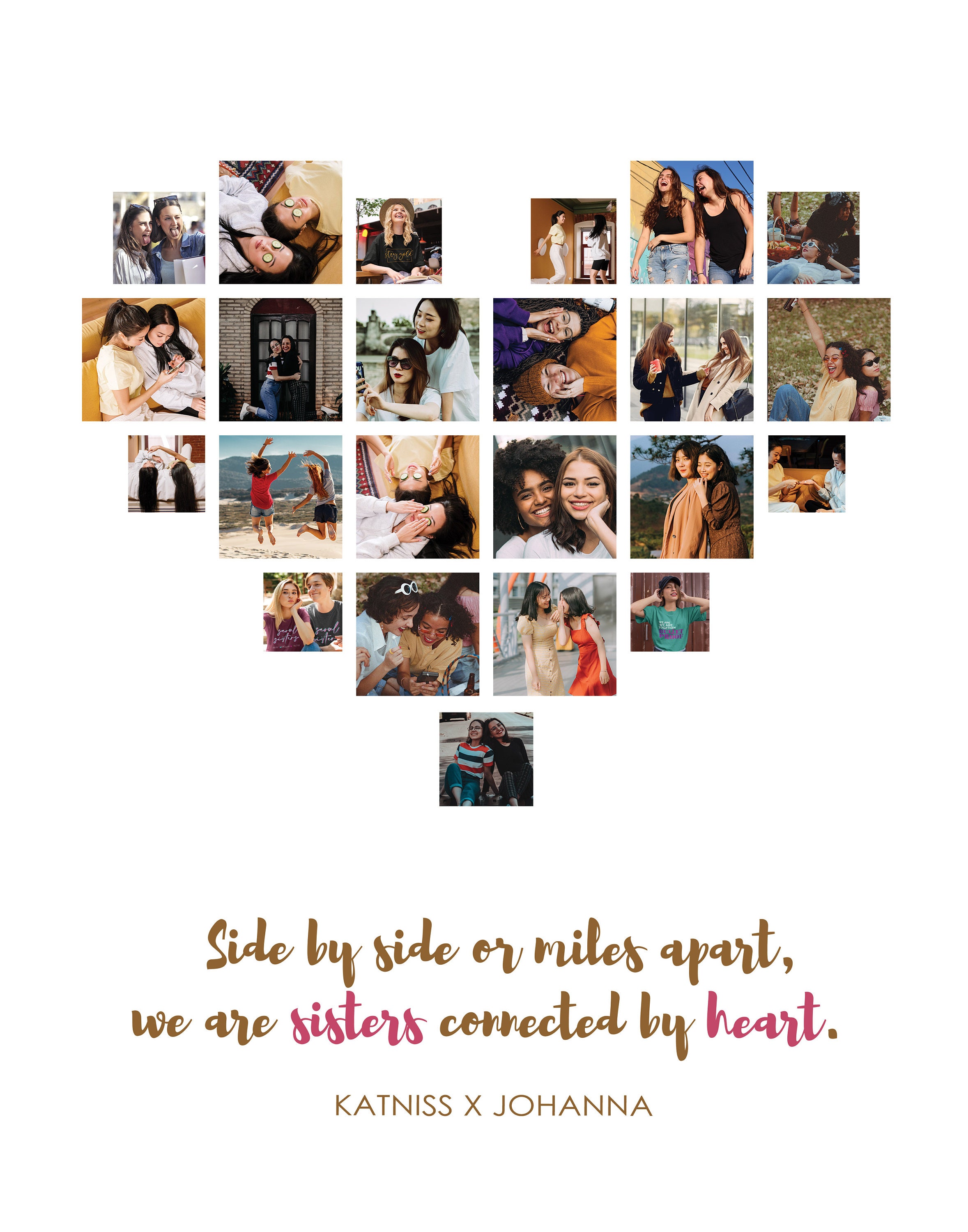 Best Friend Custom Photo Collage BFF Personalized Picture Etsy UK