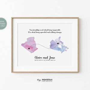 Long Distance Friendship Map, Going to College Housewarming Gift ...