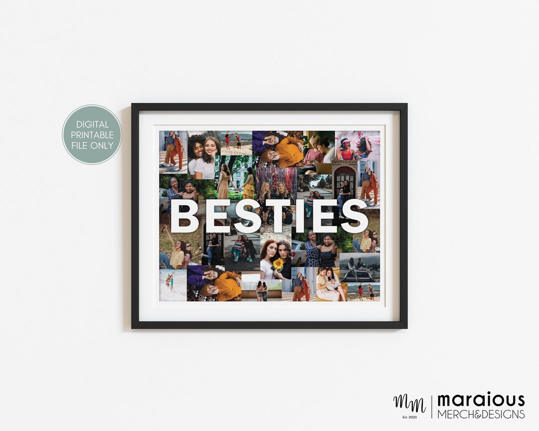 Bestie Picture Gifts, Best Friends Photo Collage, Personalized Best