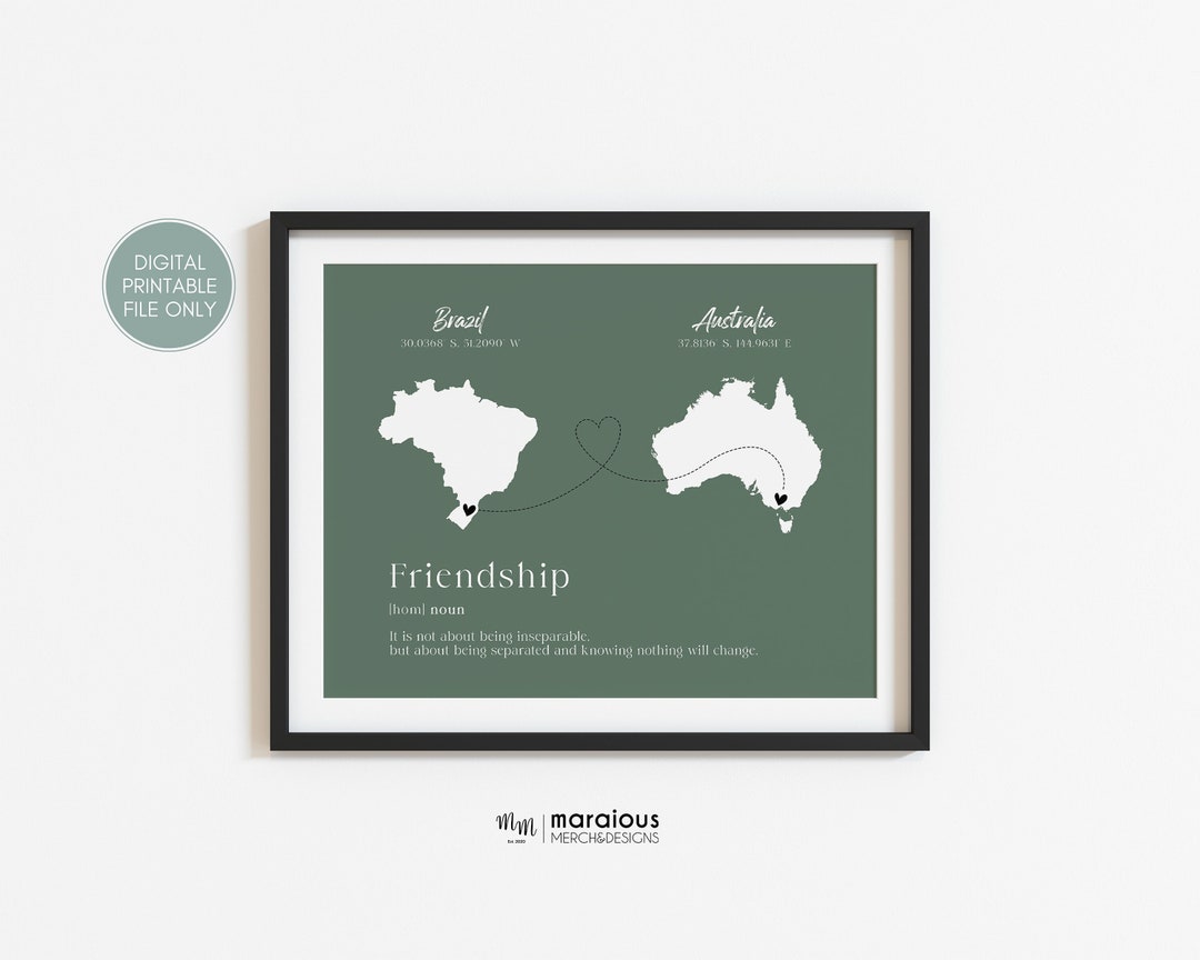Custom Map Print Moving Away Poster Gift for Friends, Friend Leaving ...