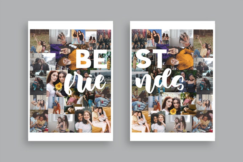 Custom Collage Photo Best Friend Matching Gift Unique Gift Etsy