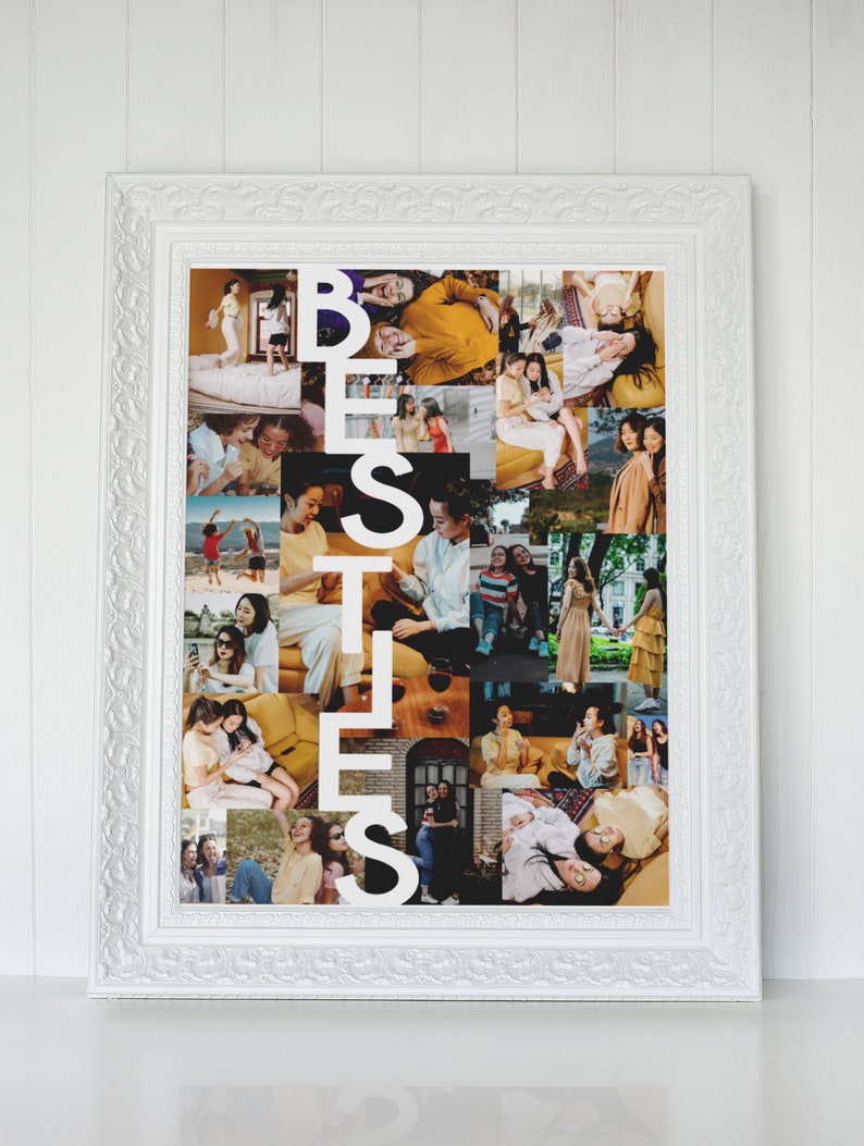Bestie Personalized Digital Collage Gift for Best Friend Etsy
