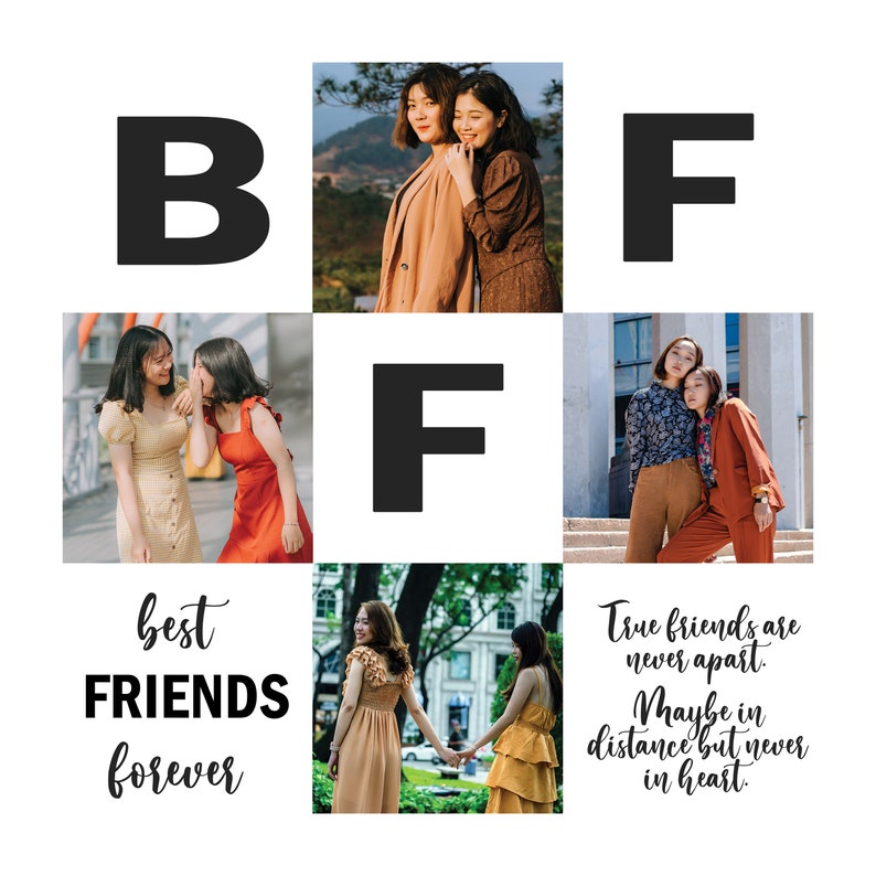 Personalized BFF Photo Collage Custom BFF Gift Photo BFF Etsy