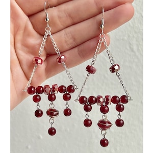 Lychee: Earrings, Funky Bohemian Chic Jewelry, Maximalist Indie Fashion, Artsy Goddess Dangle, Bold Beaded Chandelier, Fun Hipster Accessory