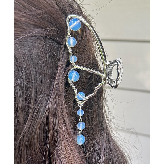 Opal-wrapped Butterfly Hair Claw: Whimsical Boho Clip - Etsy 