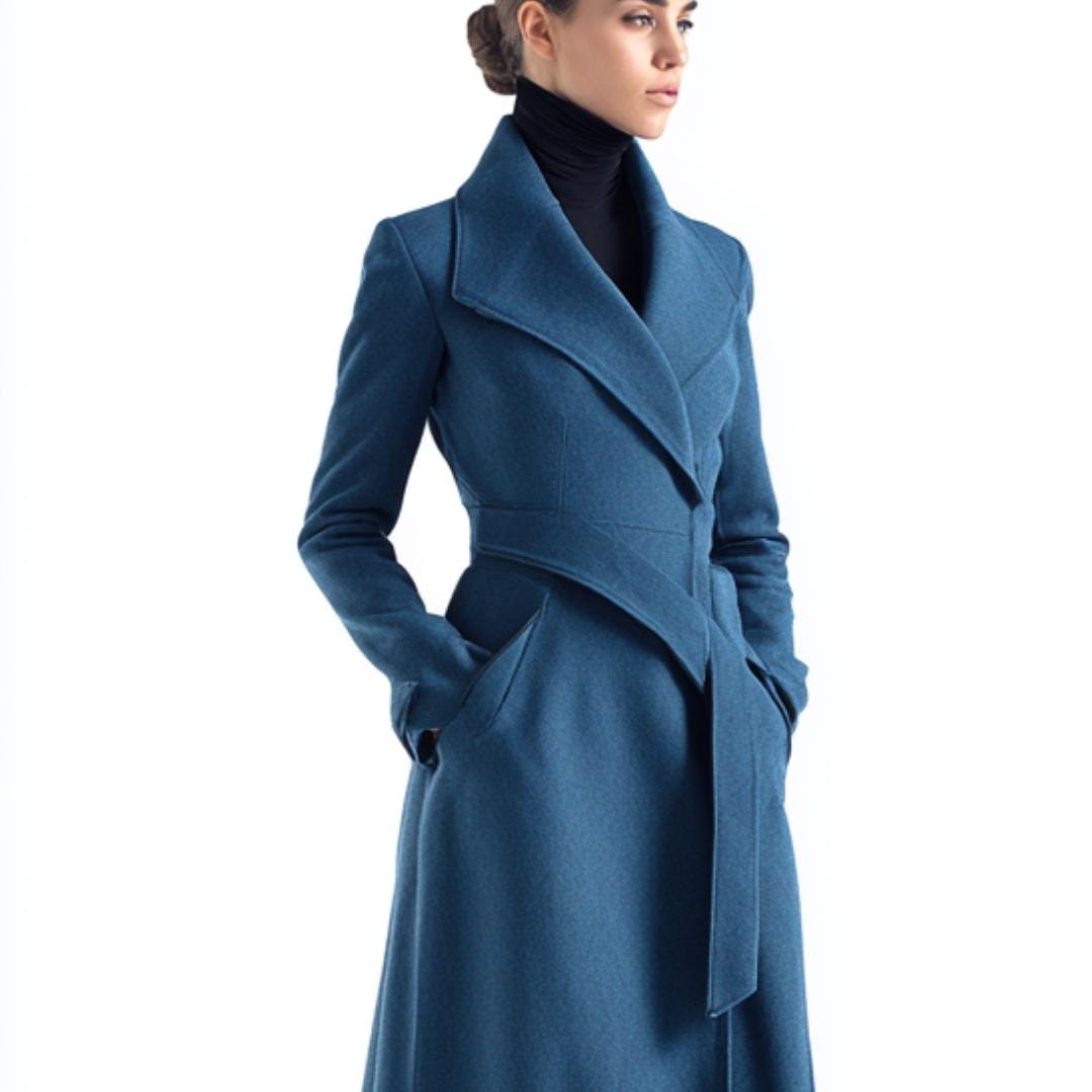 1990s Long Wool Coat - Etsy