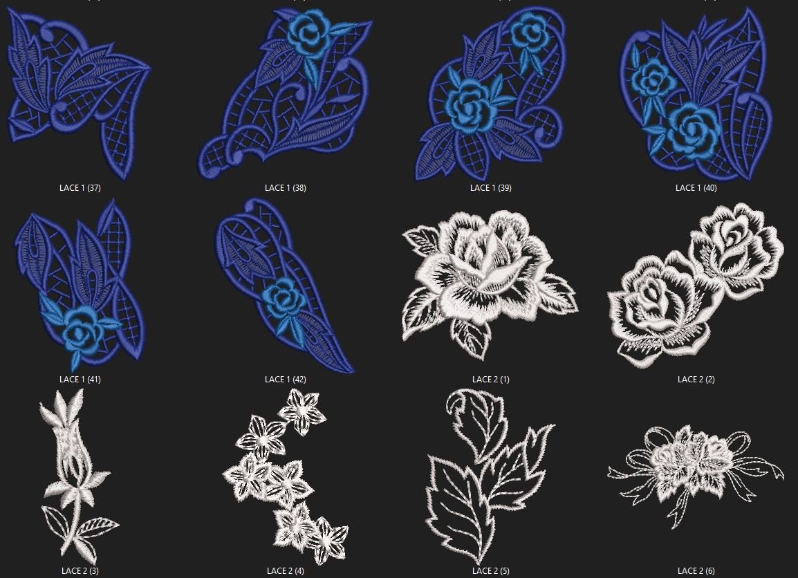 Lace embroidery design pack instant download  etsy