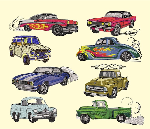 Embroidery designs 8 sets of classic car embroidery designs etsy Embroidery designs 8 sets of classic car embroidery designs etsy
