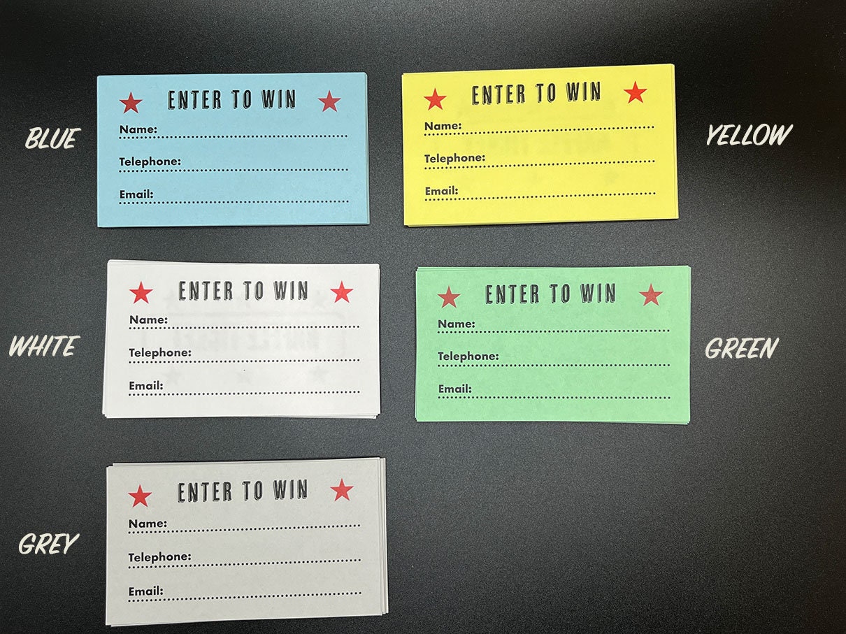 100 Pack Raffle Tickets, Enter to Win Cards, Entry Form - Etsy
