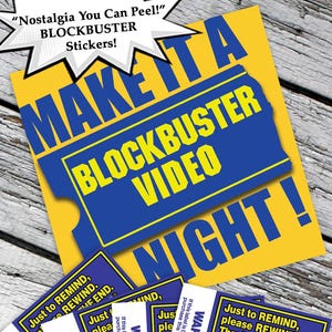 Vintage Blockbuster Video Stickers | 90s VHS Aesthetic | Laptop & Water Bottle Decals