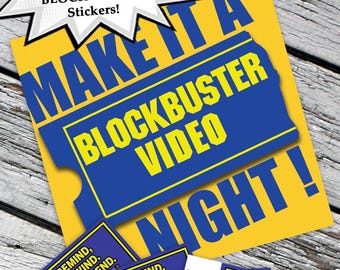 Vintage Blockbuster Video Stickers: 90s Nostalgia Decals