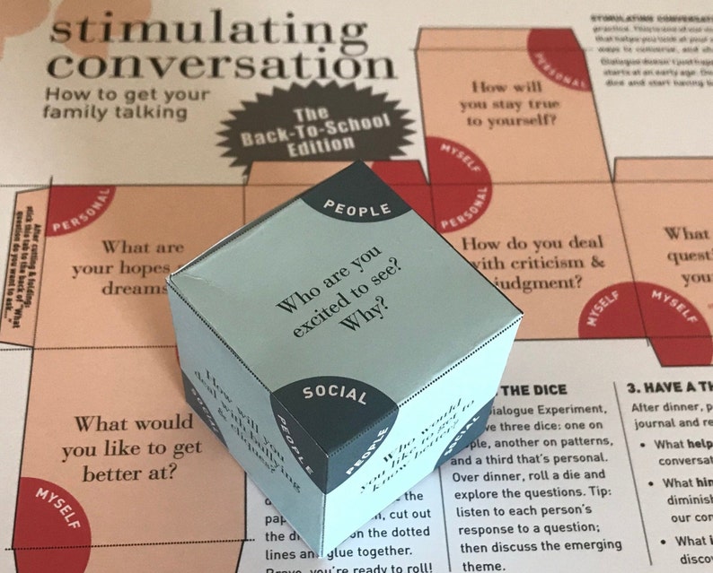 Backtoschool Conversation Dice Etsy