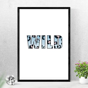 Ombre Wild Leopard Print Text Wall Art, Typography Animal Print Wall Decor, Two Tone Pattern Home Decor, Cheetah Print For Girls Bedroom