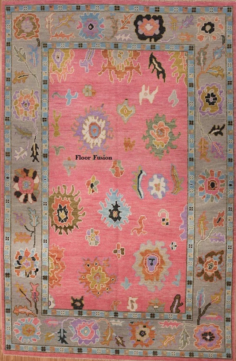 Hand Knotted 8x10, 9x12, 10x14, Wool Oushak Wool Area Rug, Living Room