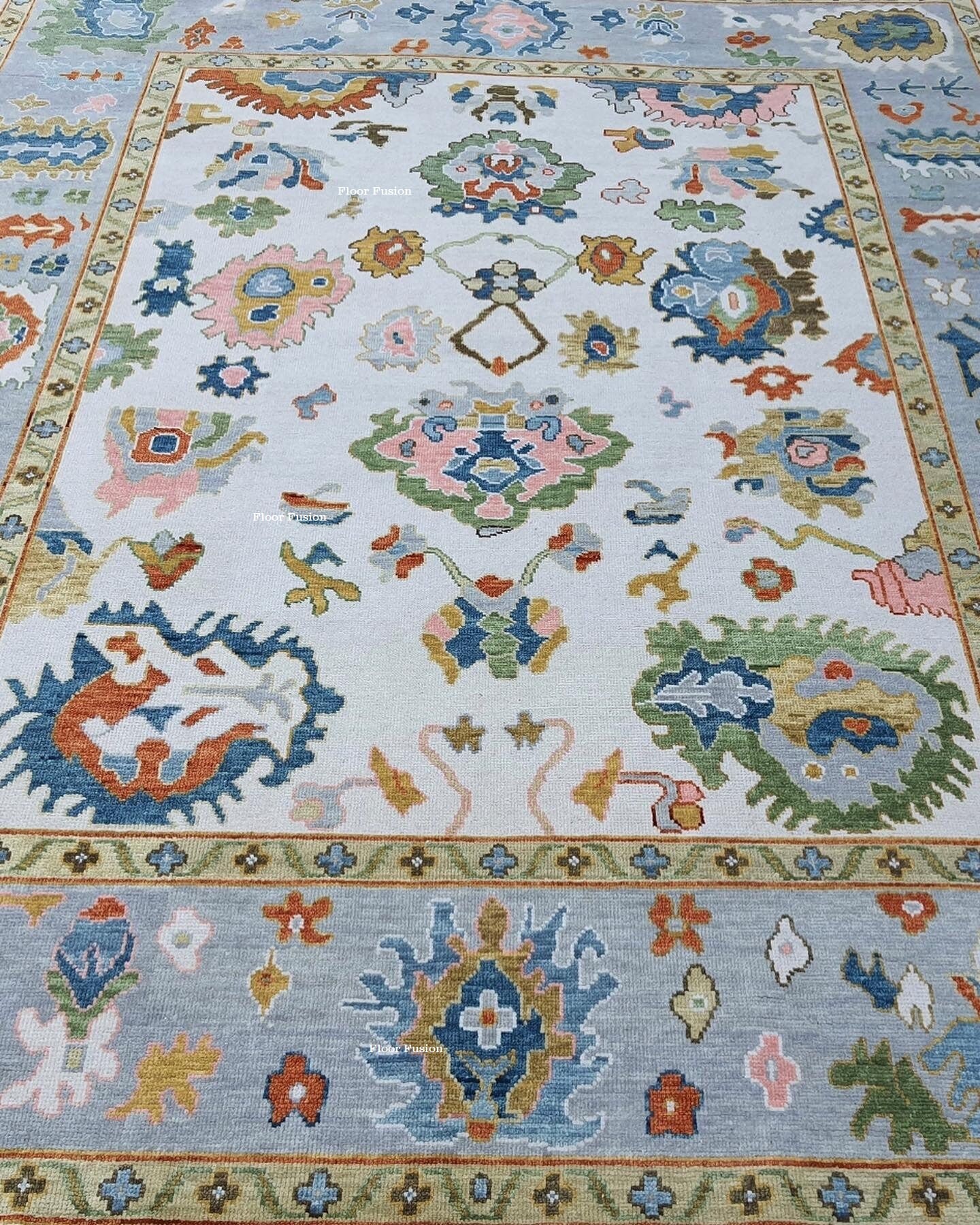 Hand Knotted 8x10, 9x12, 10x14, Wool Oushak Wool Area Rug, Oushak