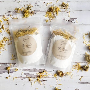 The HEALER Foaming Milk Bath Soak | Chamomile & Calendula | Self Care Gift | Organic Vegan Coconut Milk Bath Bomb | Healing Ritual Bath Salt