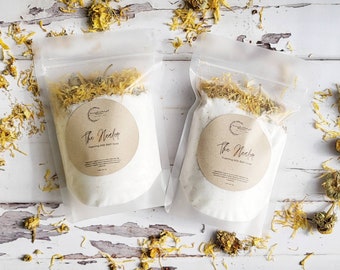 The HEALER Foaming Milk Bath Soak | Chamomile & Calendula | Self Care Gift | Organic Vegan Coconut Milk Bath Bomb | Healing Ritual Bath Salt