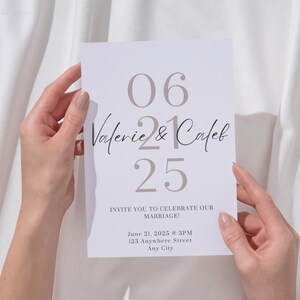 Save The Date Template | Wedding Invitation | Minimalist Save The Date Template | Modern Wedding Save The Date | Instant Download