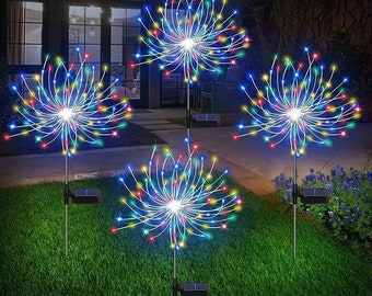 2 Pcs Solar LED Firework, Outdoor  Fairy lights, LED String Light, Garden Decor, Solar Fireworks Gift, Party Decoration