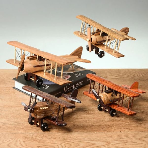 Wooden Airplane, Vintage Aircraft, Handmade Plane, Retro Toy, Collectible Gift, Handcrafted airplane