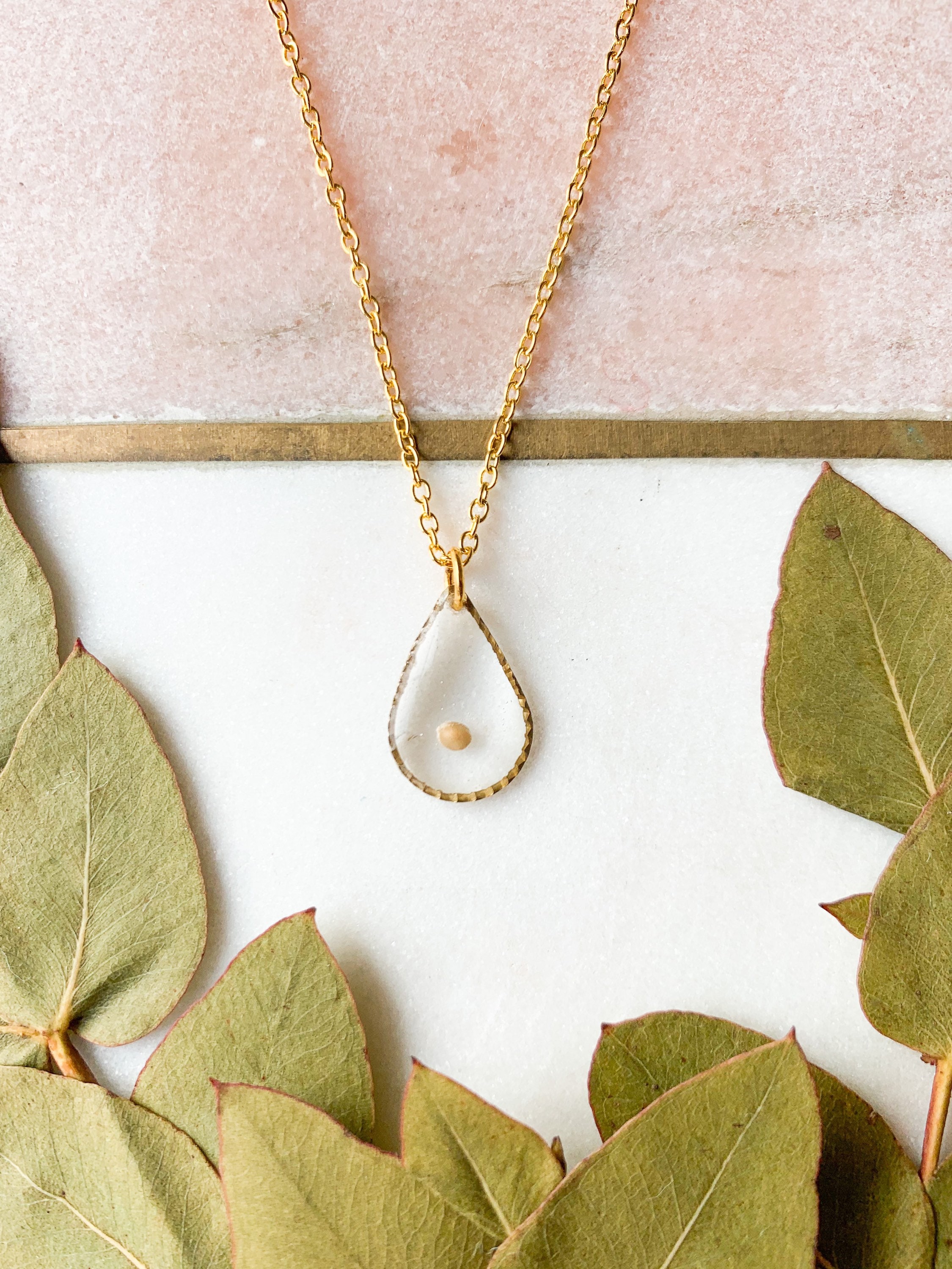 Mustard Seed Pendant Necklace, Gold Plated Chain, Botanical Jewellery, Baptism Gift