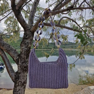 Crochet Tote Bag, Tote Shoulder Bag , Handmade Shoulder Bag, Crochet Bag, Motif Bag, Gift For Friends