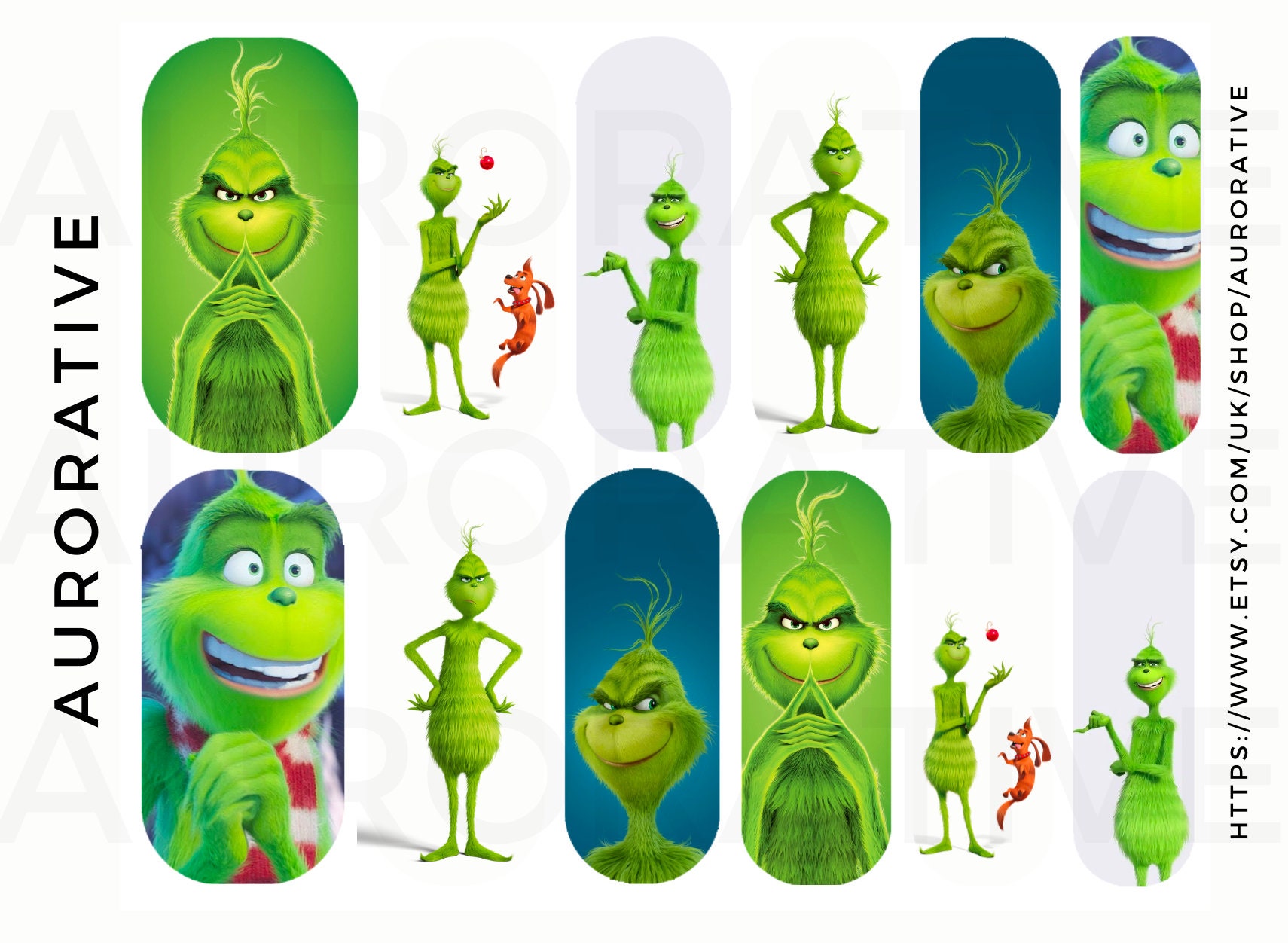 De Grinch Collectie Nail Decals Etsy