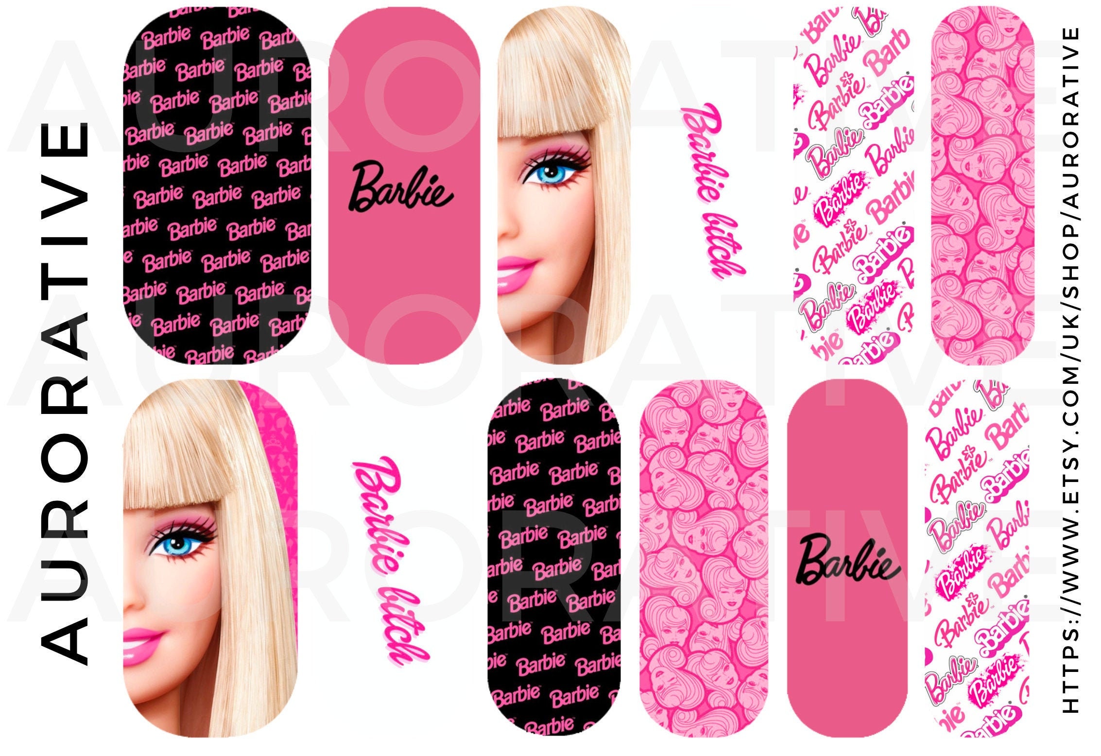 Barbie Birthday Nail Decals - wide 10